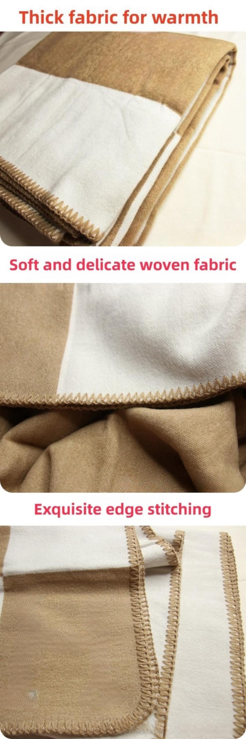 Fcteap h Blanket Soft Throw Blanket Faux Fleece Cashmere Plaid Warm Shawl Thick Knitted Plush Cozy Comfy for Women Throw Blanket for Sofa Couch Bed Queen King Size 55x66 in (Orange)