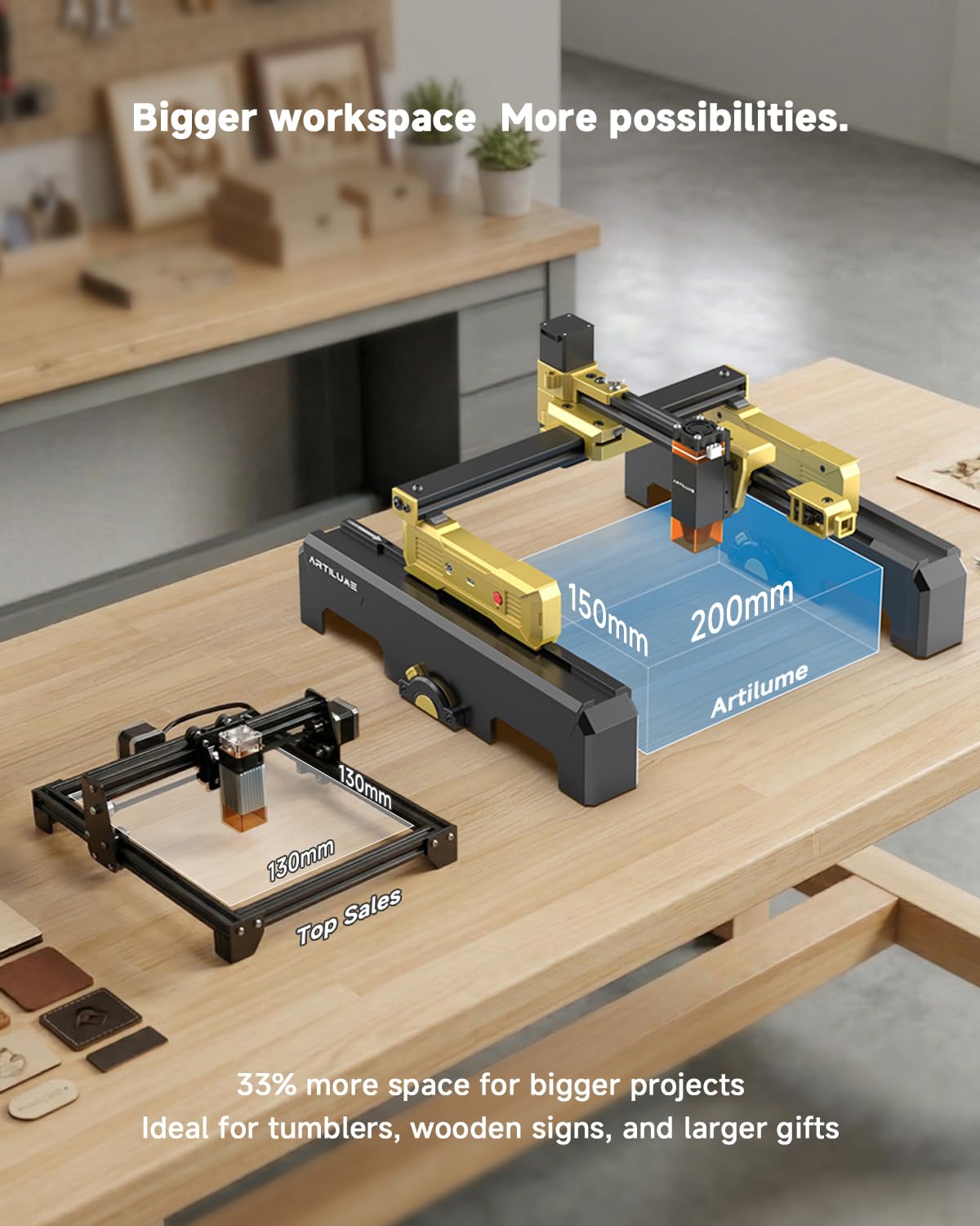 Artilume T1 Foldable Laser Engraver 3000mW with APP Control, Riser & Protective Casing, Portable Engraving Machine for Beginners, for Wood, Leather, Acrylic, Metal – DIY & Small Business