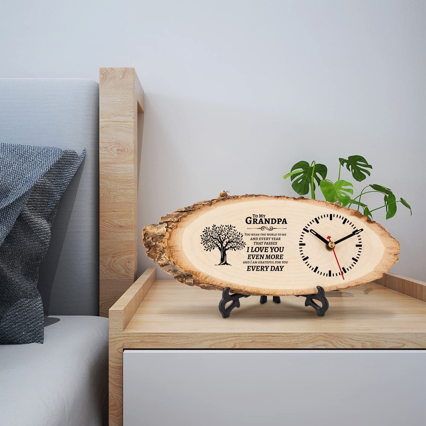 BeauGift Gifts for Grandpa Wooden Clock, Birthday Gifts for Grandpa from Granddaughter Grandchild, Best Grandpa Ever Gifts to My Grandpa Gifts