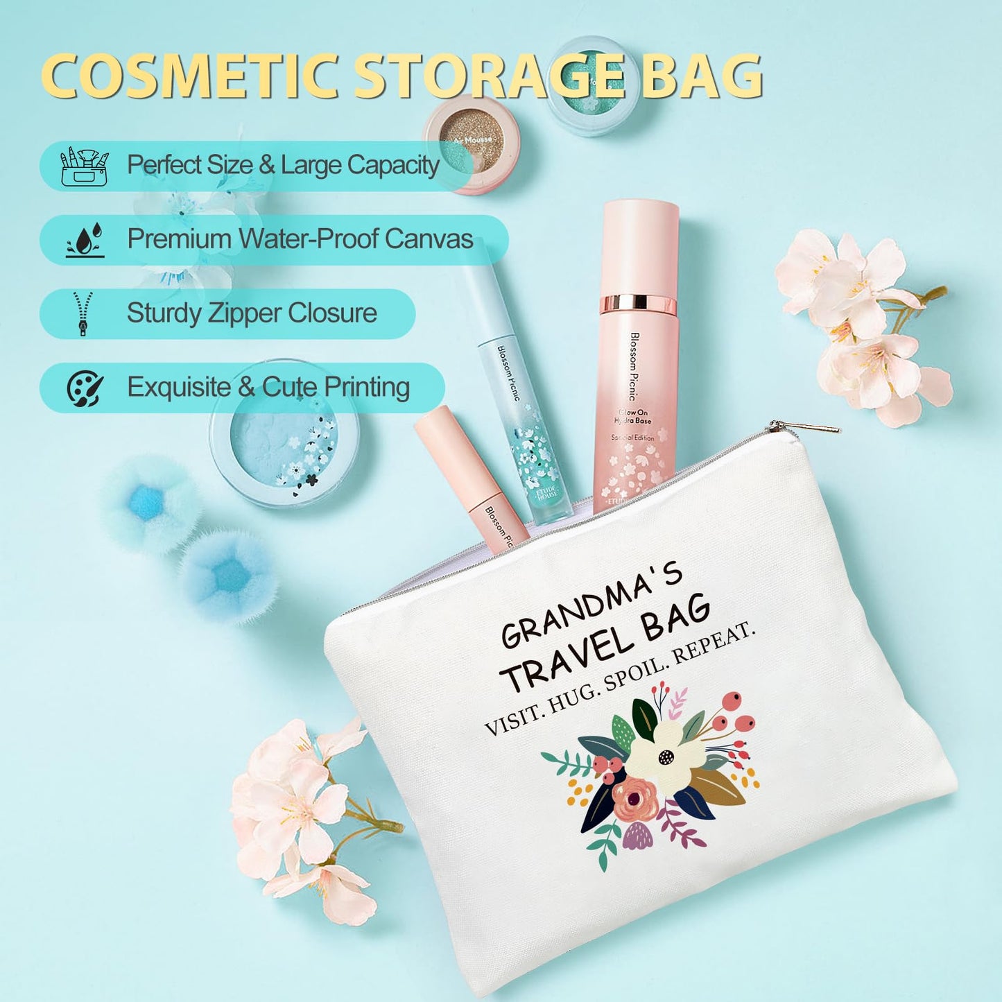 Suhctuptx Grandma Gift Set, Christmas & Birthday Gifts for Grandma, Funny Mother's Day Ideas for Grandparent & Nana Basket with Tote Bag