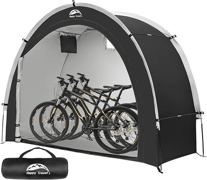 Happy Travel Bike Storage Tent Shed, Outdoor Waterproof Bicycle Covers Shelter with Window for 2/3/4/6 Bikes,Oversized Out...