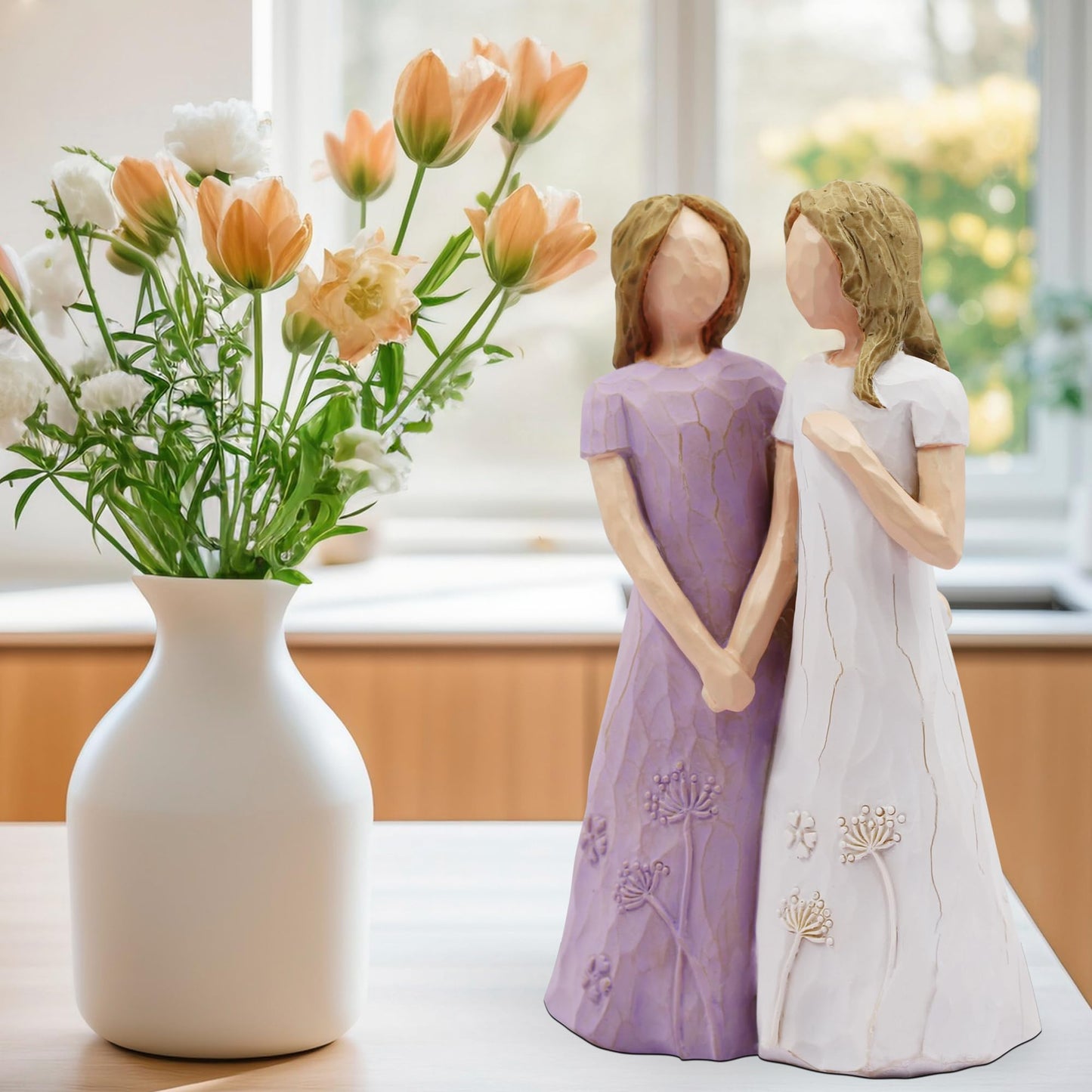 Sisters Gifts from Sister - Sister Birthday Gift Ideas, Sister Gifts, Gifts for Sister, Soul Sister Gifts for Women, Big Sister Gift - My Sister My Friend Walk with Me - Sister Gift Statues (Purple)