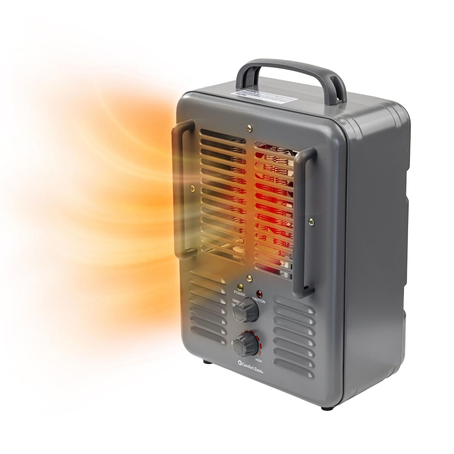Comfort Zone Milkhouse Style Utility Space Heater with Adjustable Thermostat, Electric, Portable, 3-Prong Plug, Overheat Protect