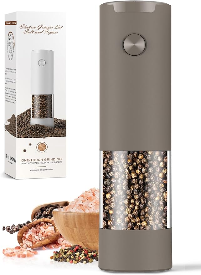 Electric Salt and Pepper Grinder Set Automatic Adjustable Coarseness Pepper Grinder Shakers Set Kitchen Products White Elephant Gift Anniversary Christmas Ideas Gifts for Men