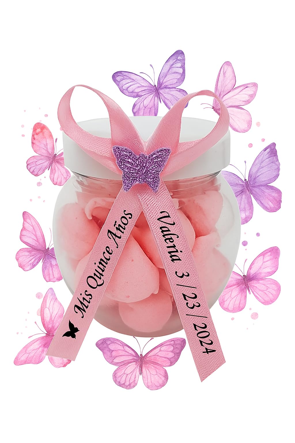 Personalized Ribbons for Bridal Shower Wedding Party Favors or Baby Showers - Custom Made Cut Ribbon Name 50 100 Optional Assembled Bows Safety Pins