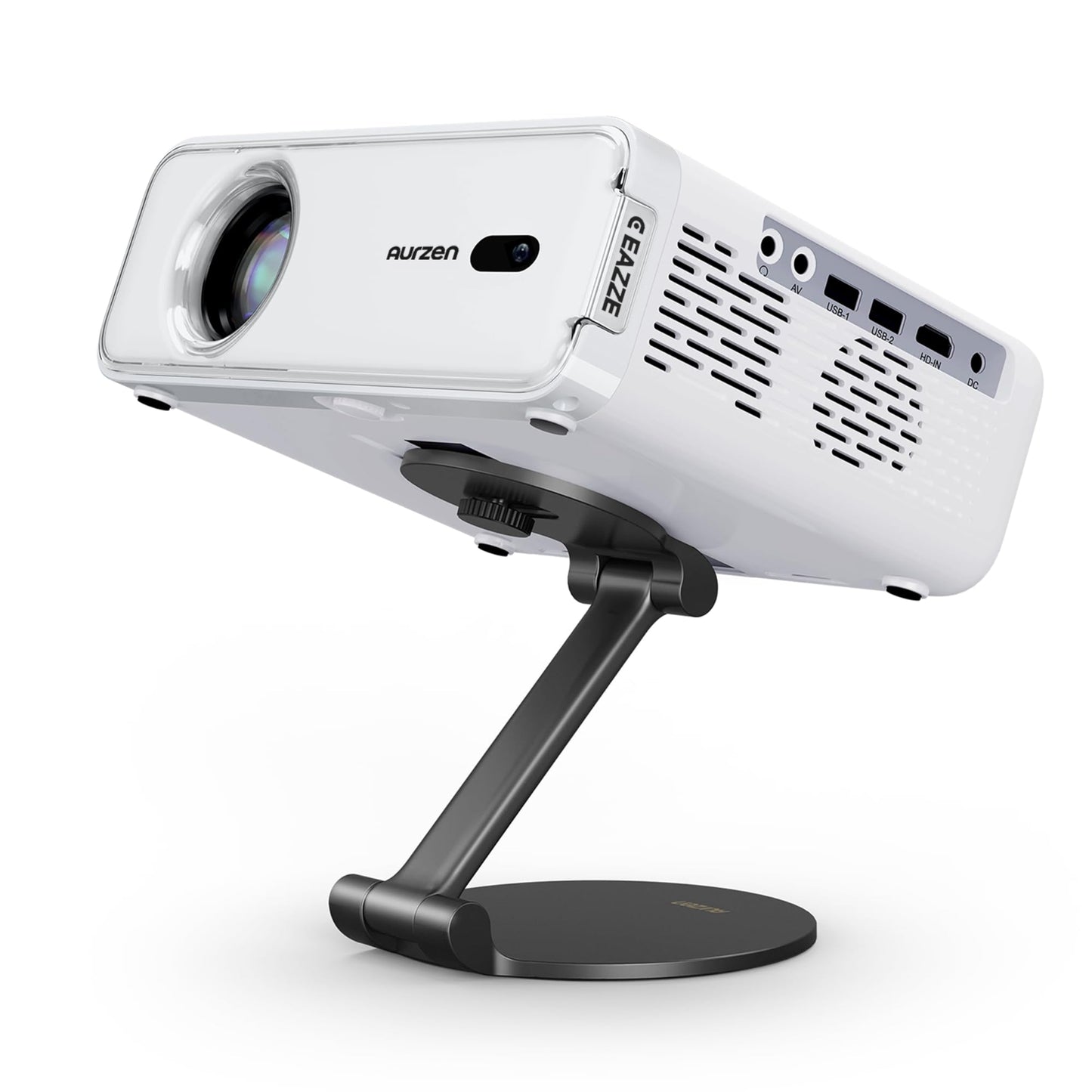 Aurzen Projector Foldable Stand, Ultra-Compact with Easy Setup, 180° Rotation, Compatible with TMY, HAPPRUN, Yaber, Epson & Most Projectors (¼-Inch Screw, Only Stand)