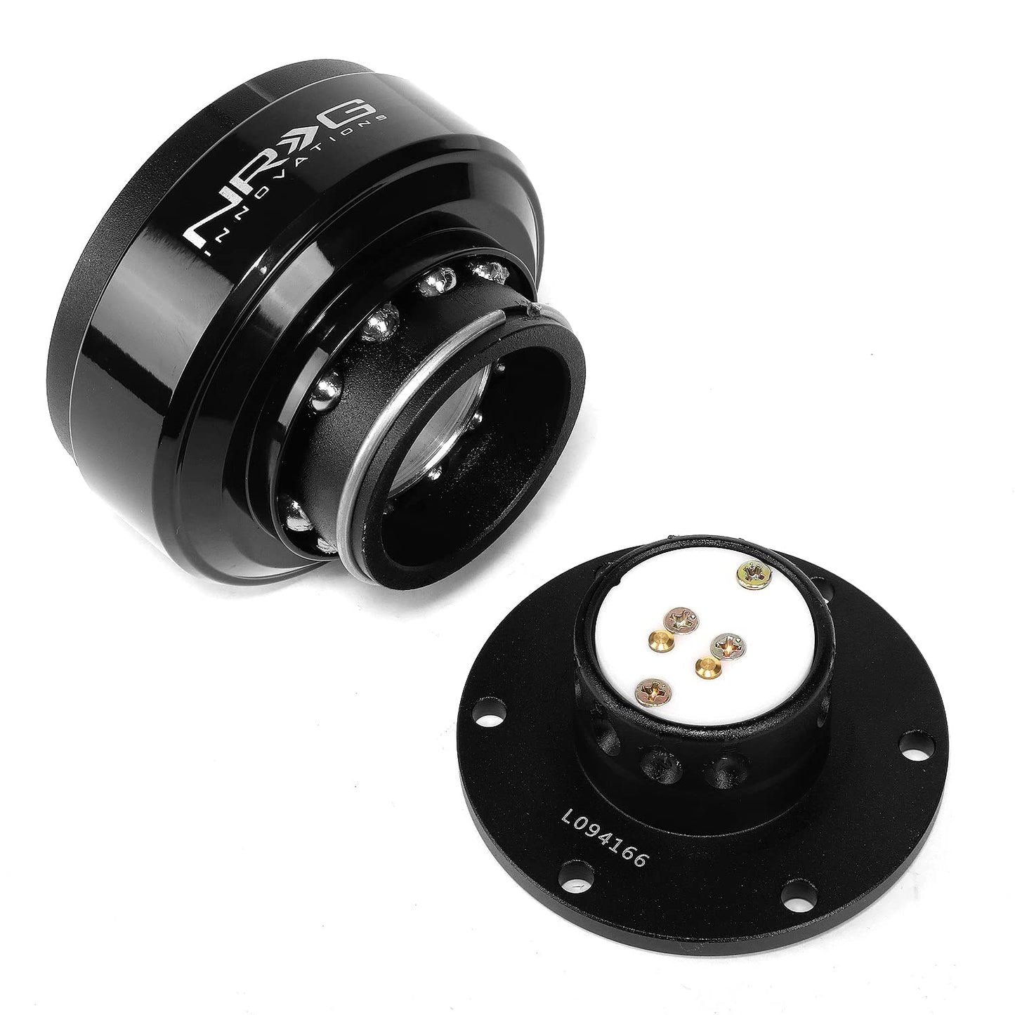 NRG Innovations Race Steering Wheel Quick Release (Black Body/Black Ring), gen 2.0, NRG-SRK-200BK