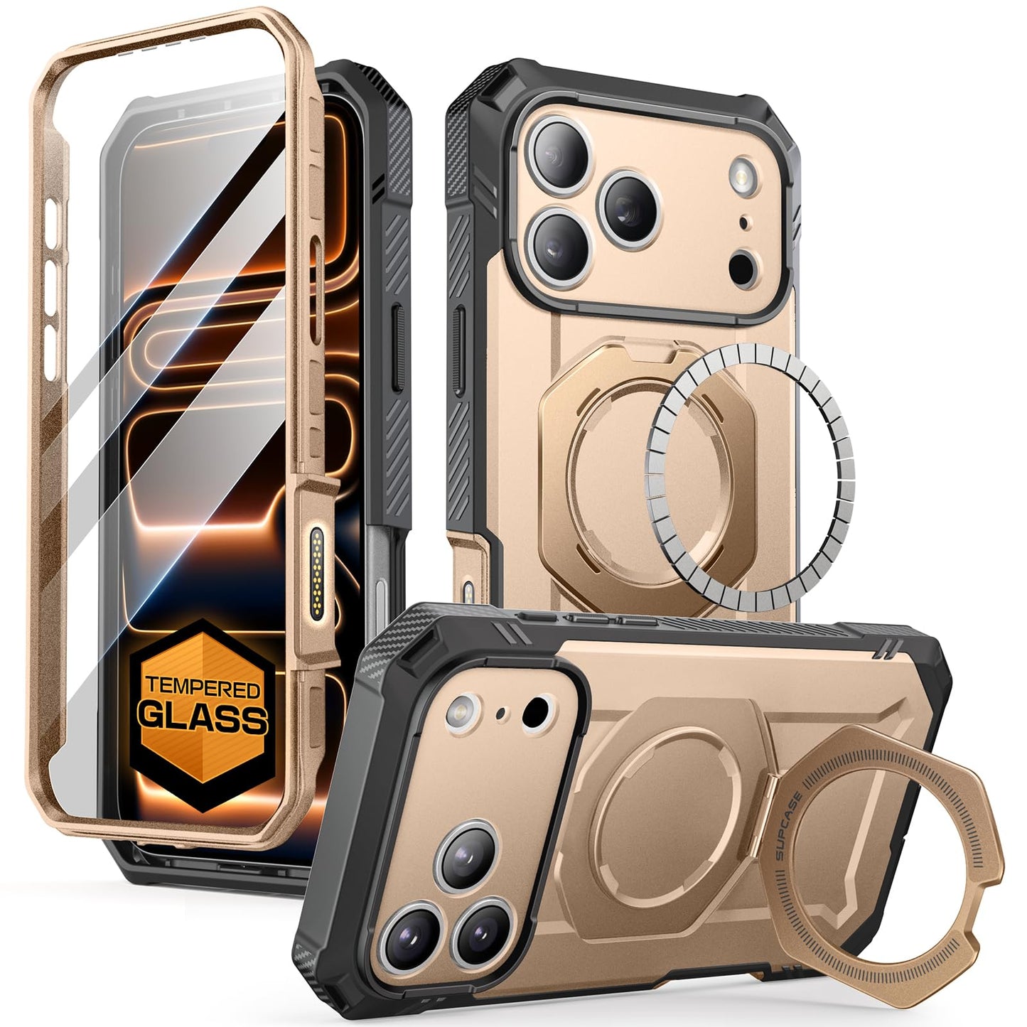 Supcase For Iphone 17 Pro Max Case (Ubgrip Pro), [Built-In Tempered Glass Screen Protector & Stand] [Camera Control Cover] [Comp