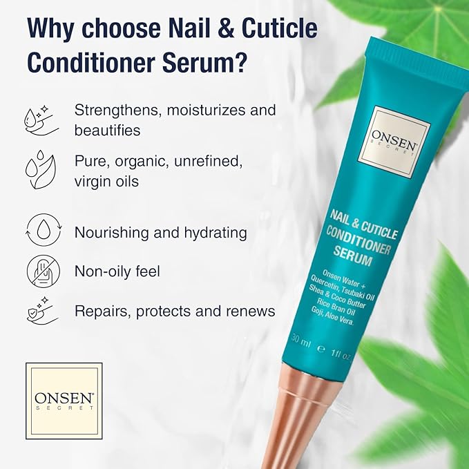 Onsen Nail & Cuticle Cream Treatment w/Japanese Tsubaki, Jojoba & Lavender Oil, Shea Butter - Strengthens Nails, Softens Cuticles - Daily Repair Care (2 Count/30 ml)