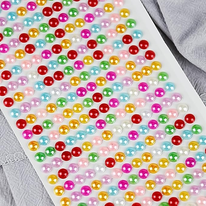 Pearl Gem Rhinestones Stickers 3/4/5/6mm - Self Adhesive Face, Body, Crafts & Makeup - 3090PCS