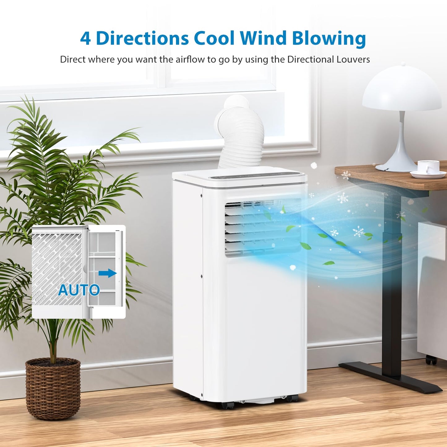 Garvee 10000BTU Portable Air Conditioner 3 in 1, Quiet AC Unit with Fan & Dehumidifier Up to 450 sq.ft, Dehumidifier & Fan, LED Display, Remote, Window Kit, for Bedroom/Office/Dorms/Apartment