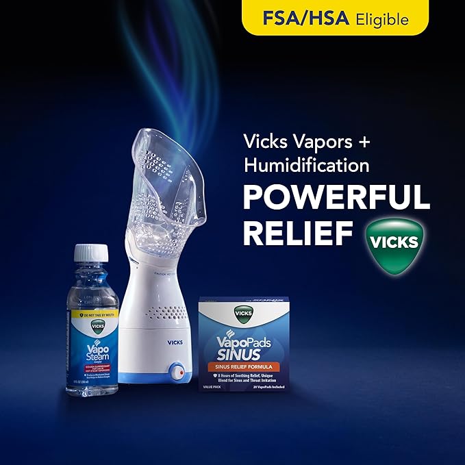 Vicks VapoPads Sinus Relief Formula - Vapor Pads Refill for Vicks Humidifiers and Steam Inhalers, Scent Pads for Sinus Congestion and Throat Irritation, 20-Pack, Box Color May Vary