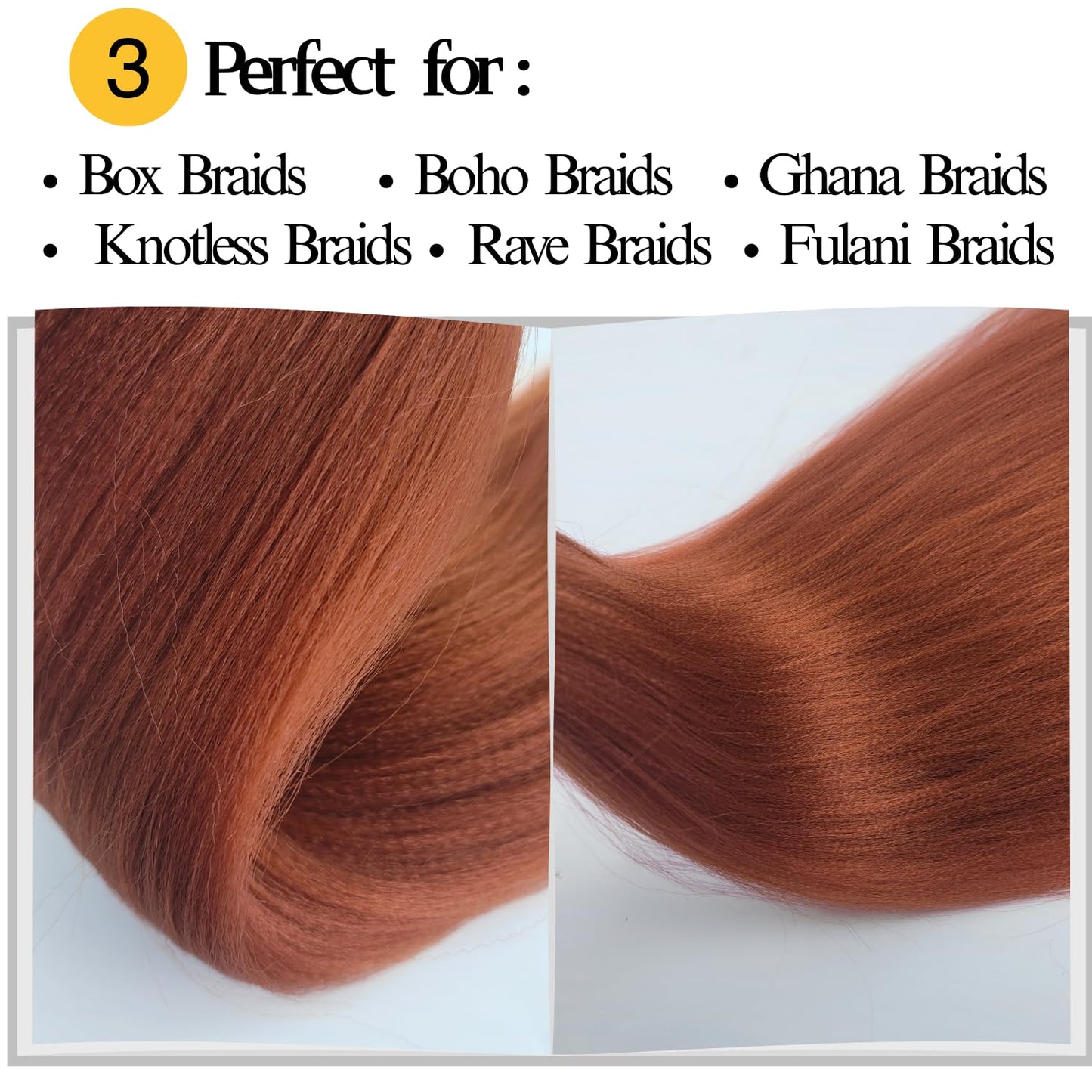 Brown Pre-stretched Braiding Hair hypoallergenic ez braid Color 30 pre stretched braiding hair Extensions for Knotless Box Braid