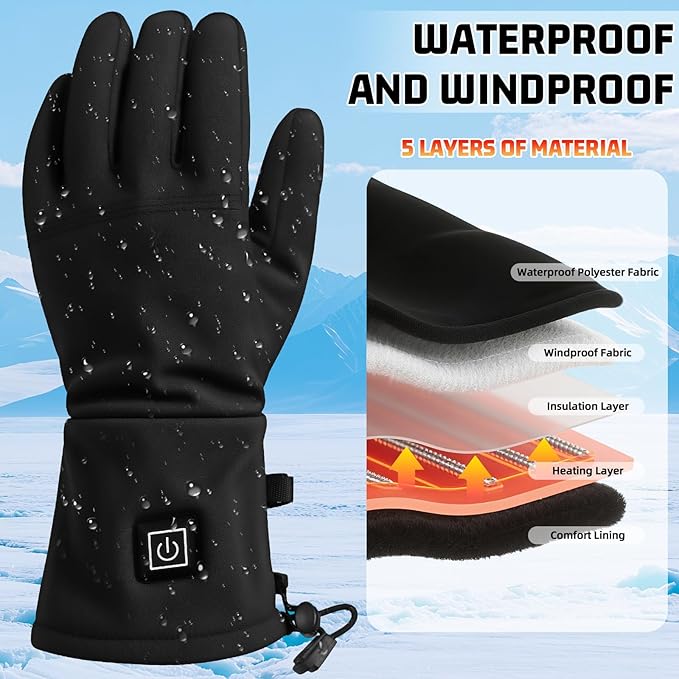 Hand Warmers Rechargeable, Electric Heated Gloves with Rechargeable Batteries 3 Levels 7.6V Fast Heating Handwarmer Pouch for Women Men Kids Winter Hiking Camping Hunting Skiing Outdoor Sports Working