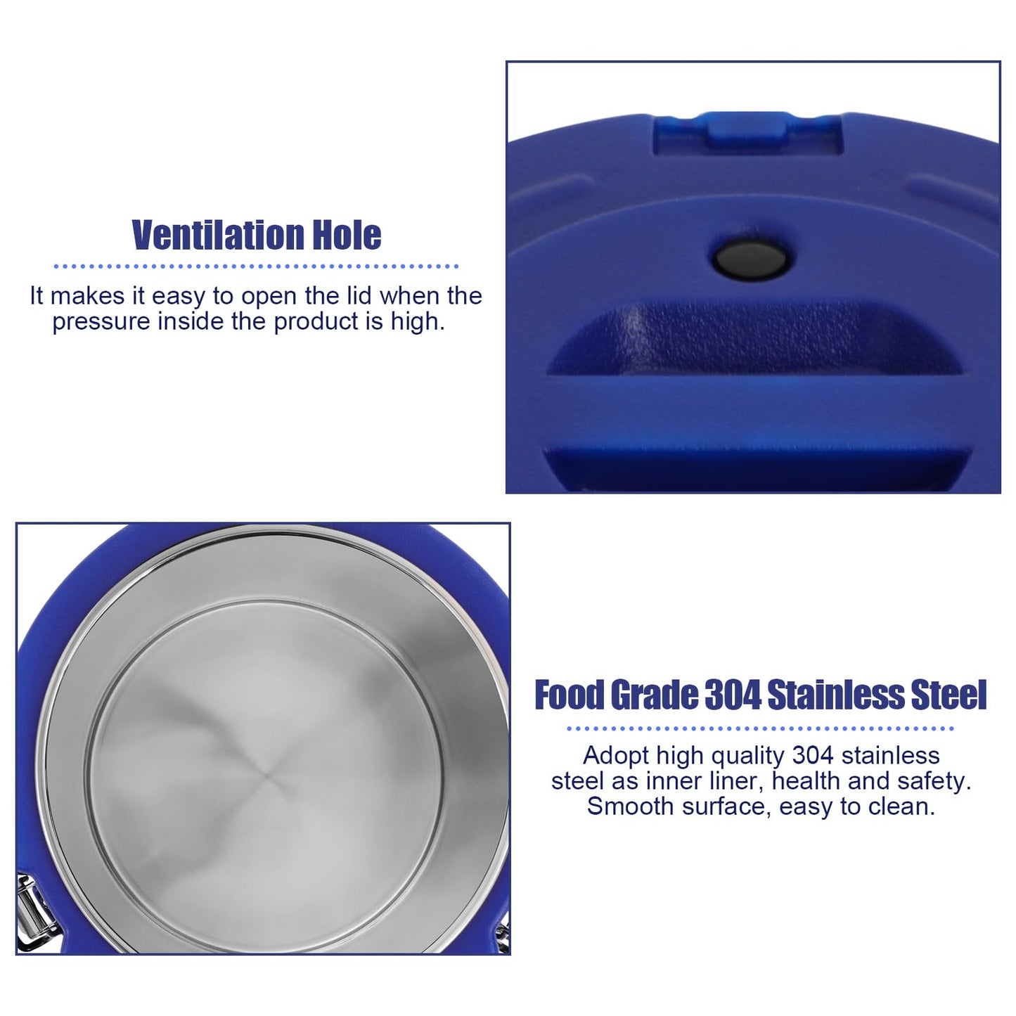 Bulelula 15.9QT Insulated Soup Container 4 Gallon Commercial Food Warmer for Hot&Cold Food, Hot Box for Catering, Food Cooler Soup Carrier for Restaurant, Canteen 6H Insulation Time (Blue)