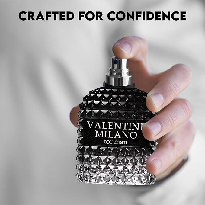 2PCS Valentine Milano/Blue De Paris Eau De Toilette for Men-Fresh,Romantic Scent Perfume for Men 3.4 Fl Oz Each Mens Cologne For All Skin Daily Used