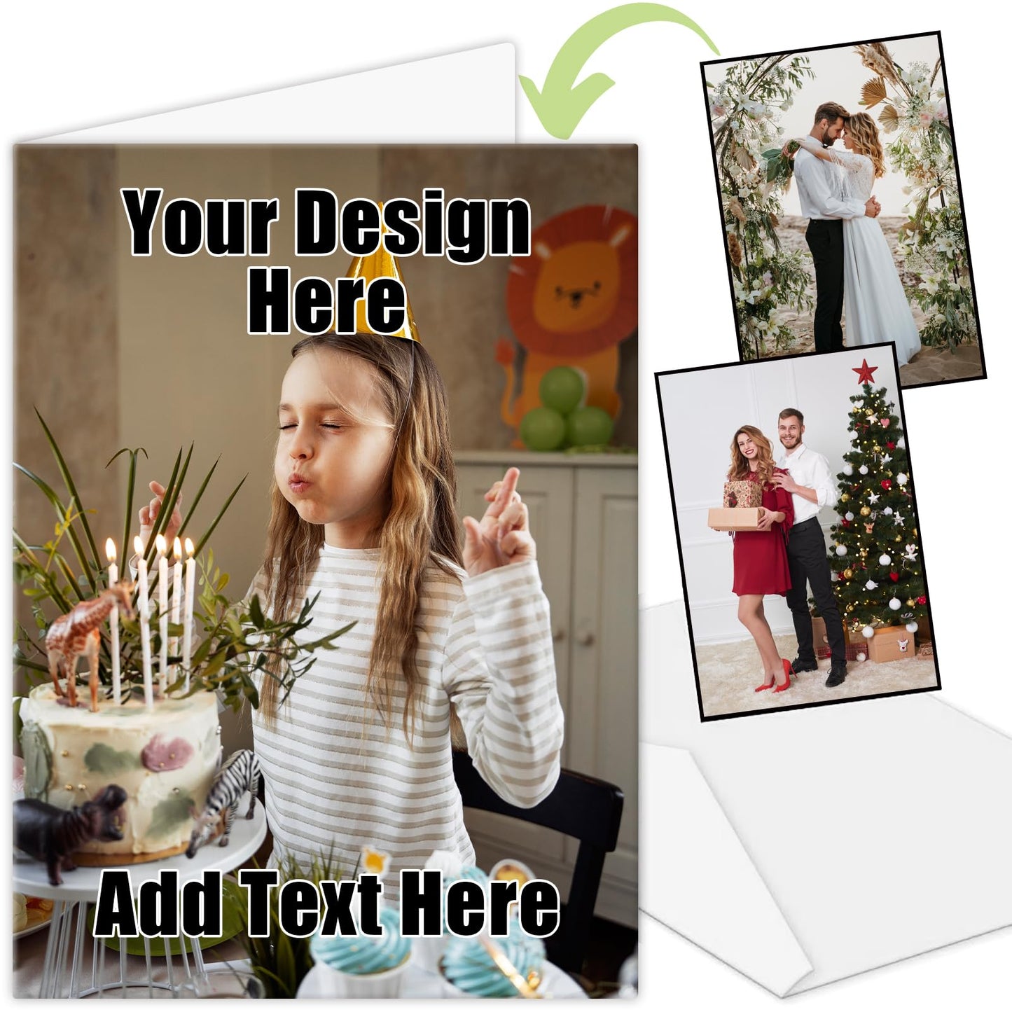 Personalized Greeting Cards with Envelopes, Custom Greeting Card Print Photos, Text, Custom Cards, Custom Birthday Card, Thank You Cards, Wedding Card, All Occasions Personalized Cards(10" x 7" )