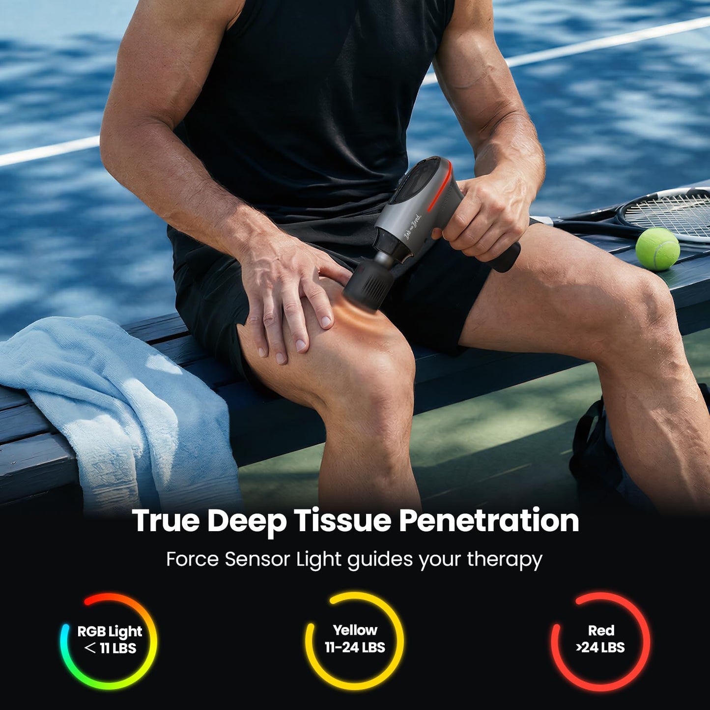 BOB AND BRAD A2 Ultra Deep Tissue Massage Gun with Red Light & Infrared Heat, FSA-HSA Eligible, Pro Percussion Muscle Massager for Athletes, Back, Leg & Full Body Pain Relief with Smart Force Sensor