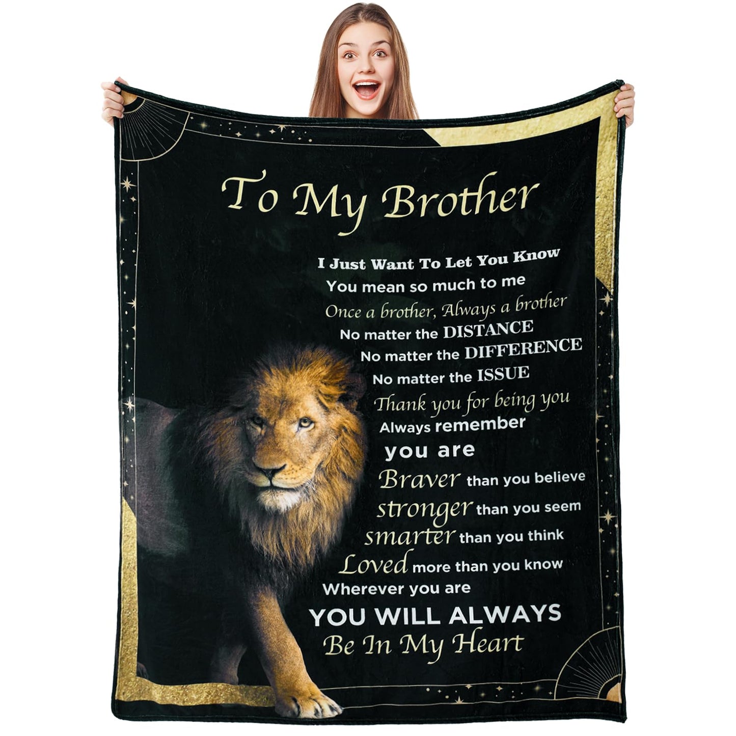 Ujifuis Gifts for Brother Blanket Gifts from Sister to Brother Birthday Gifts for Men Birthday Gifts for Brother Gifts from Sister for Brother Lion Blanket Gift for Brother 40"x50"
