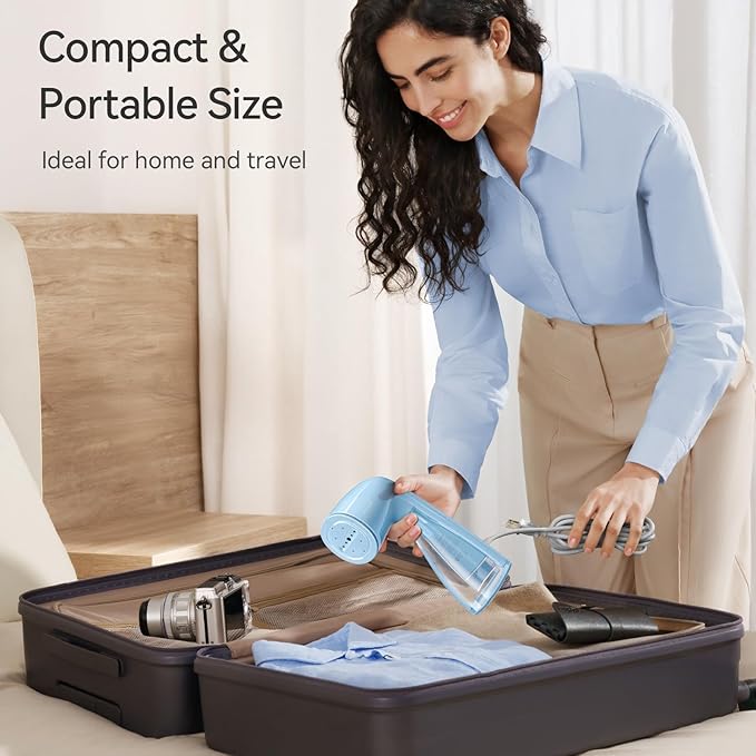HiLIFE Steamer for Clothes, 1100W Clothes Steamer, Fast Wrinkle Removal with Large 300ml Tank, Ideal for All Fabrics, Easy to Use, Compact and Portable Travel Garment Steamer