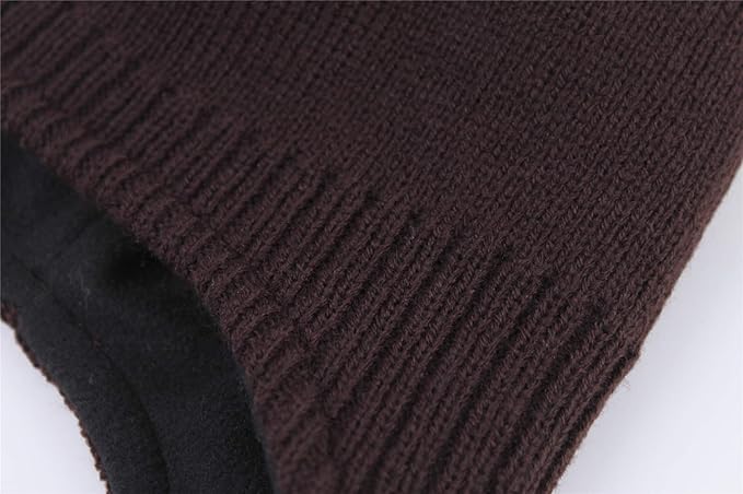 Connectyle Men's Knit Winter Hat with Ear Flaps Fleece Lined Beanie Warm Knitted Skull Cap Beanies Watch Hat