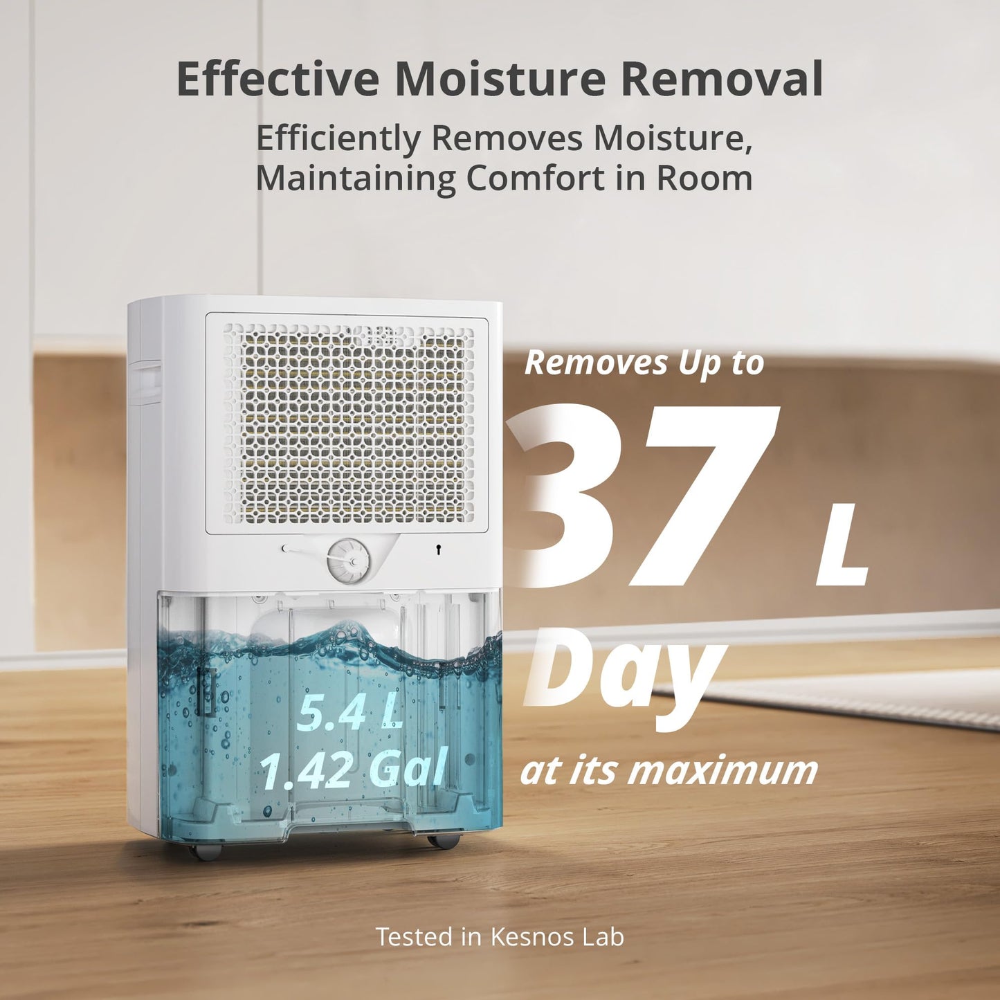Kesnos 5,000 Sq. Ft. Most Efficient Energy Star 2025 Dehumidifier for Home, 80 Pints Dehumidifier with Drain Hose for Basement, Bedroom, Bathroom, Room, Featuring Front Display, 24H Timer Function