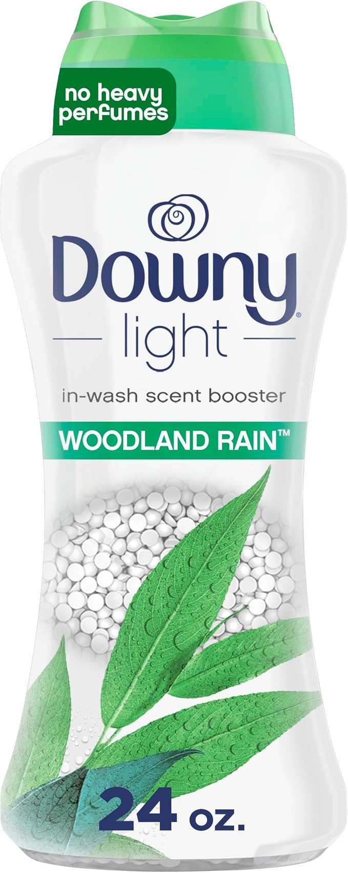 Downy Light Laundry Scent Booster Beads for Washer, Woodland Rain, 24 oz, with No Heavy Perfumes