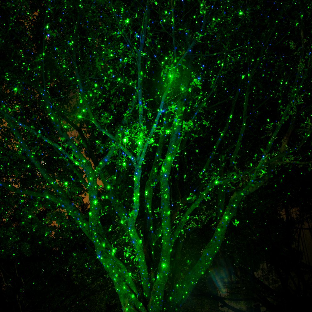 Poeland Garden Lights Moving Laser Christmas Lights Firefly Star Projector for Home and Garden Blue/Green