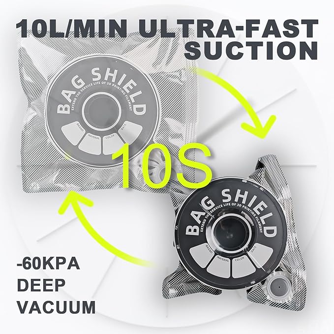 Vacuum-Sealed 3D Printing Filament Bags, 25 Packs Lightproof Vacuum Storage Bags, Moisture-Proof 3D Printer Filament Bags, Sorting & Storage of Various Filament with Desiccant