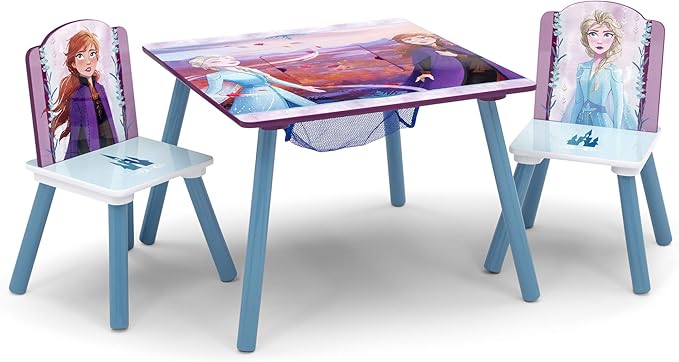 Delta Children Kids Table and Chair Set With Storage (2 Chairs Included) - Ideal for Arts & Crafts, Snack Time, Homeschool...