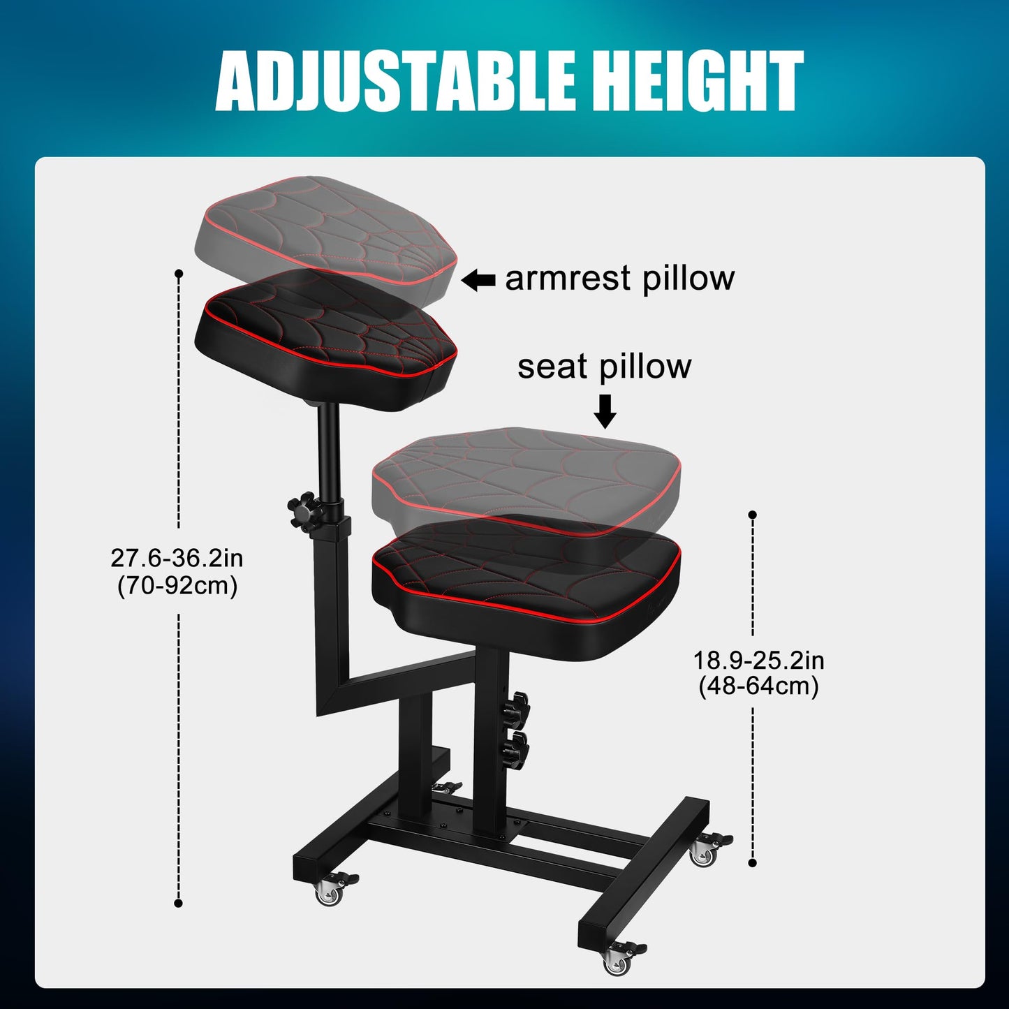 Poarmeey Upgraded Tattoo Armchair Multi-Function Tattoo Chair for customers Adjustable Tattoo Equipment with armrest Brackets and Wheels
