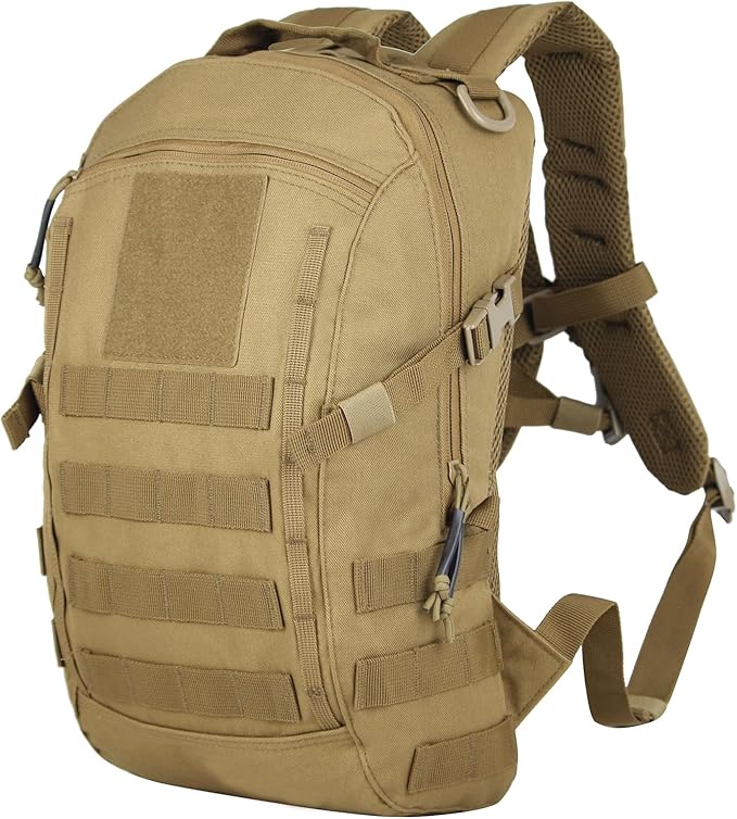 Koisgext Small Tactical Backpack 12L Molle Bag Rucksack Army Daypack Military Daypack for Outdoor,Hiking (Tan)