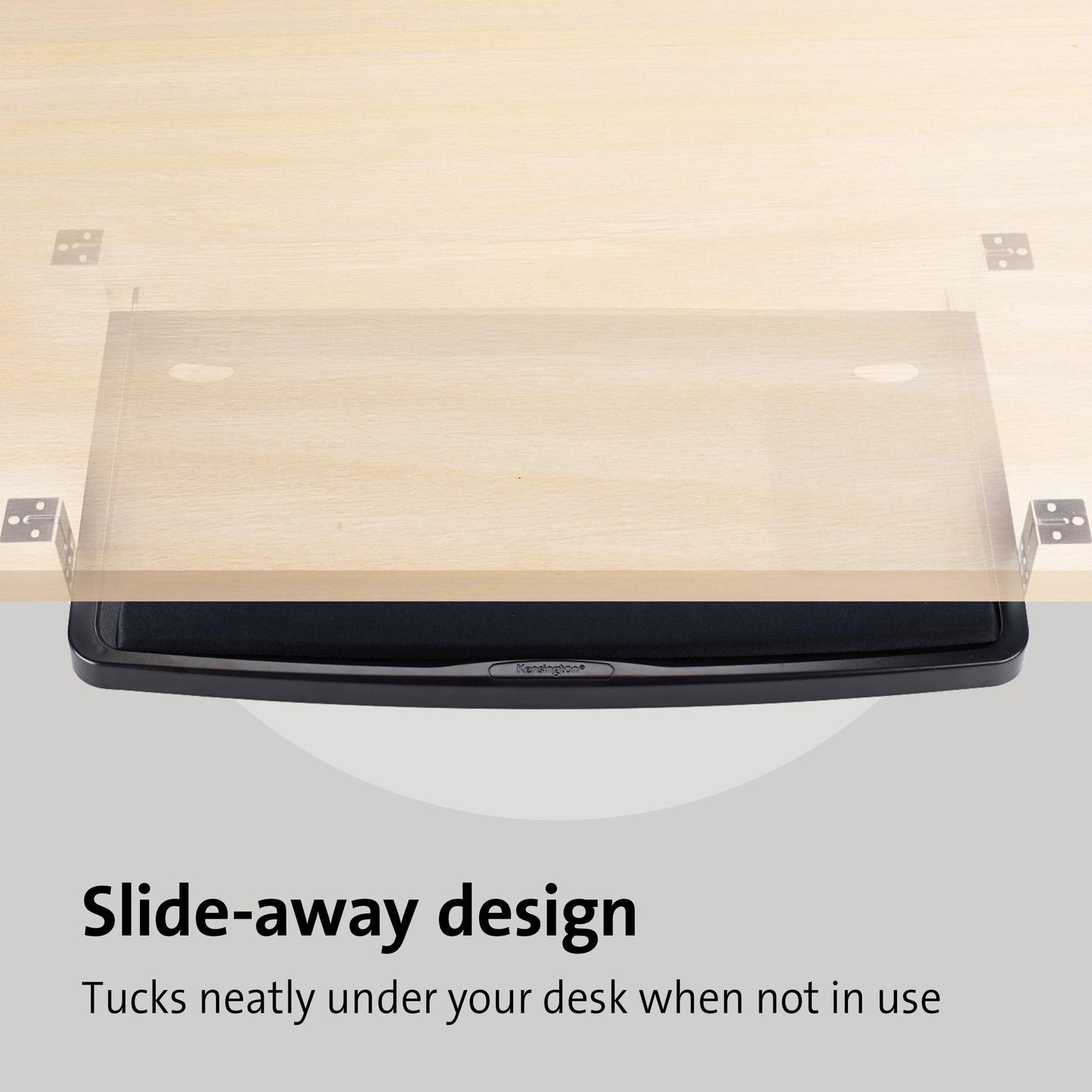 Kensington Keyboard Tray Under Desk, SmartFit Ergonomic Slide-Out Keyboard Drawer with Cable Management, Extra-Wide Height Adjustable Keyboard Holder, 24.5" x 11.75", Black K60004US