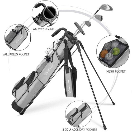 RUTHNISSI Golf Stand Bag, Lightweight Golf Easy Carry Bag with Padded Strap，Durable Pitch& Putt Golf Bag, Practice Range Sunday Golf Bag for Men&Women
