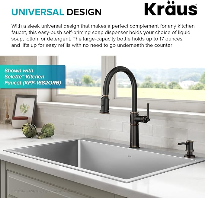 KRAUS Kitchen Soap and Lotion Dispenser in Oil Rubbed Bronze, KSD-54ORB