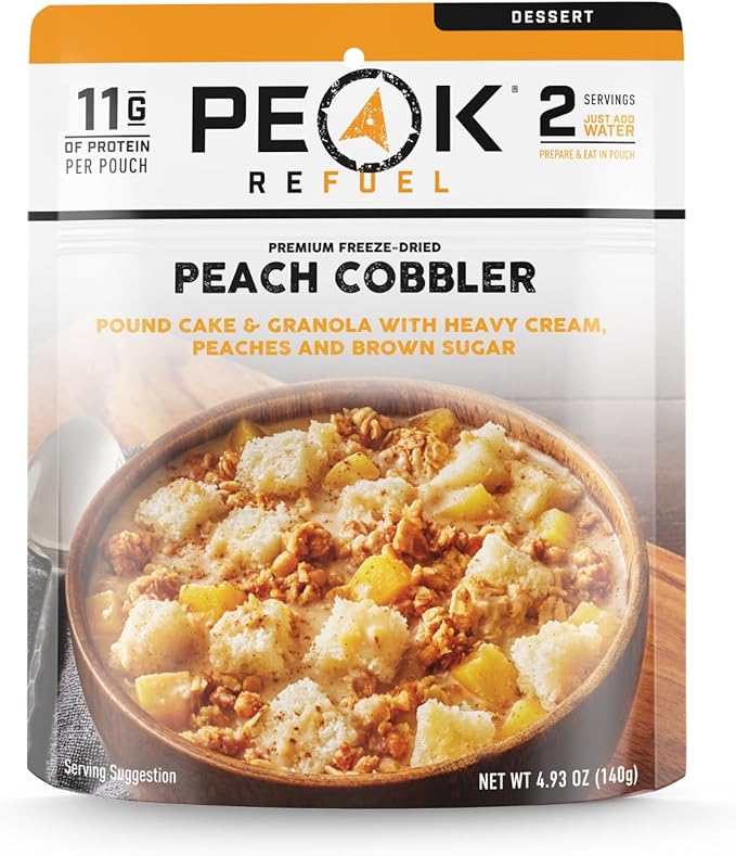 Peak Refuel Cobbler | Protein | Calories | 100% Real Ingredients | Premium Freeze Dried Backpacking & Camping Food | 2 Ser...
