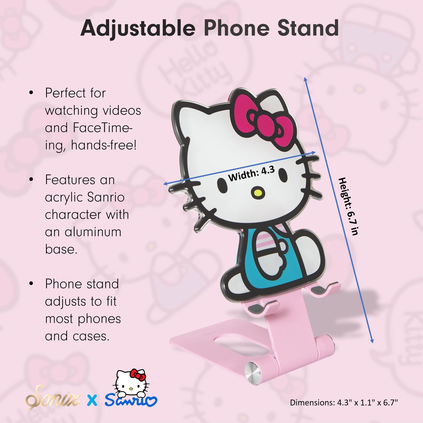 Sonix X Sanrio Character Phone Stand | Adjustable Cell Phone Holder, Desk Stand, Dock | Hello Kitty Classic