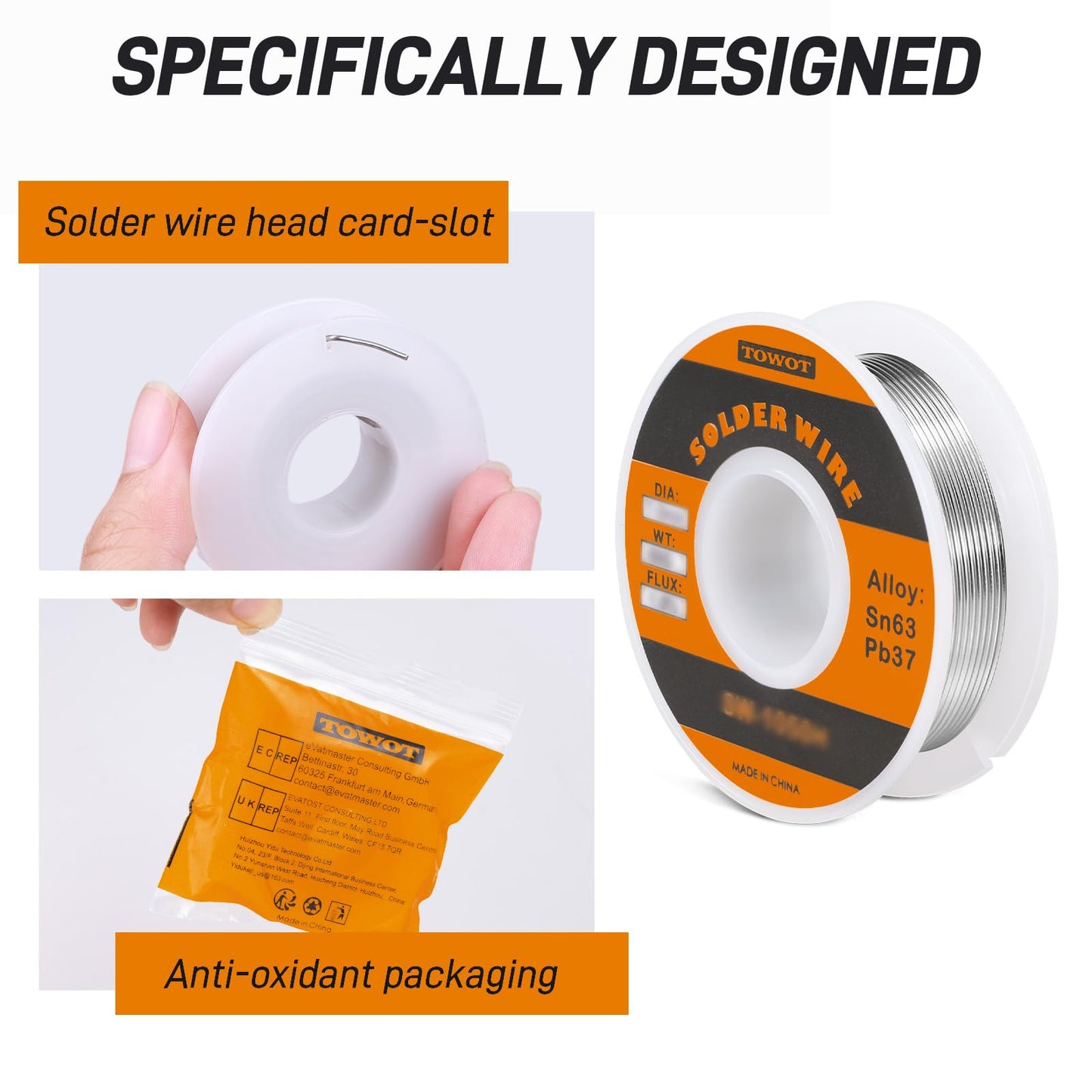 TOWOT 63-37 High Purity Tin Lead Rosin Core Solder Wire for Electrical Soldering, Content 1.8% Solder flux (1.0mm, 50g)