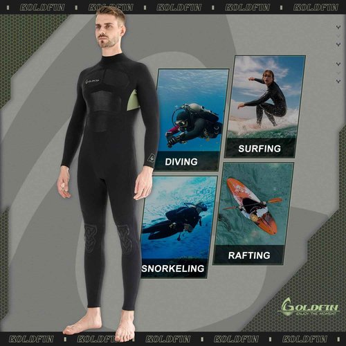 GoldFin Wetsuit for Men, Mens 3mm Wetsuits Fullbody Back Zip Keep Warm in Cold Water