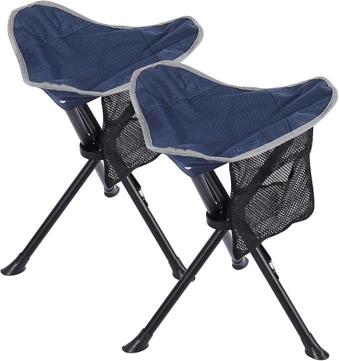 REDCAMP 2 Pack Folding Camping Stools for Adults Heavy Duty, Lightweight Portable Tripod Chairs Seats for Fishing Hunting ...