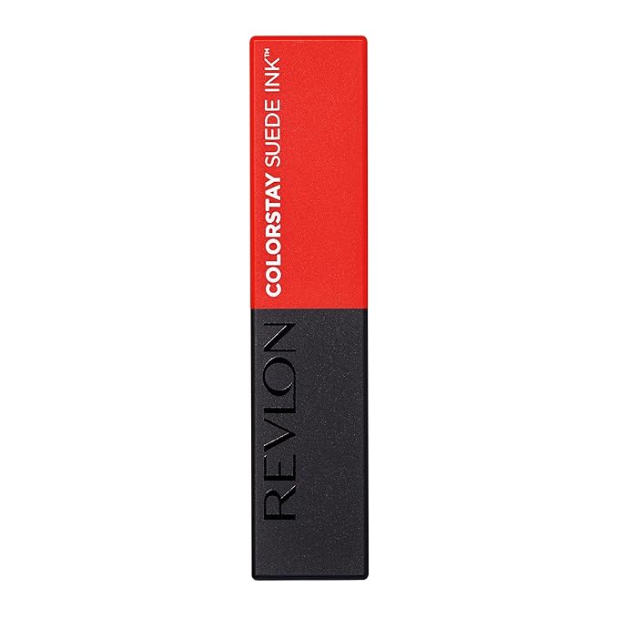 Revlon Lipstick, ColorStay Suede Ink, Built-in Primer, Stocking Stuffer for Women, Waterproof, Smudge-proof, Matte Color, 007 Feed the Flame, 0.09 oz