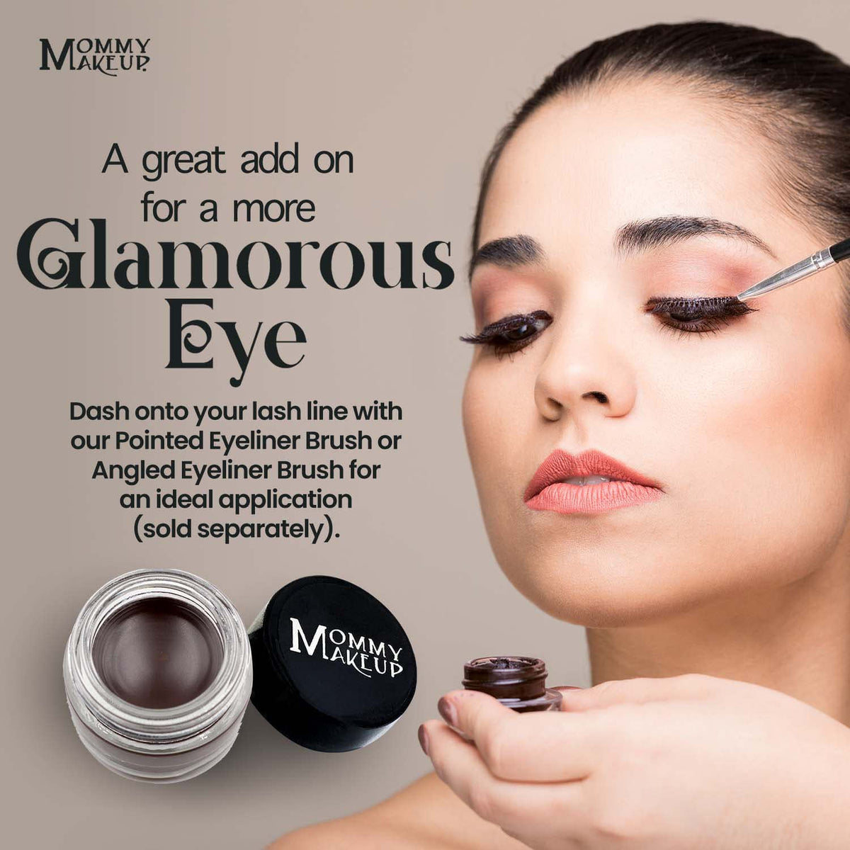Mommy Makeup Waterproof Stay Put Gel Eyeliner Pot with Semi Permanent Micropigments - Long Lasting, Highly Pigmented Eye Liner,