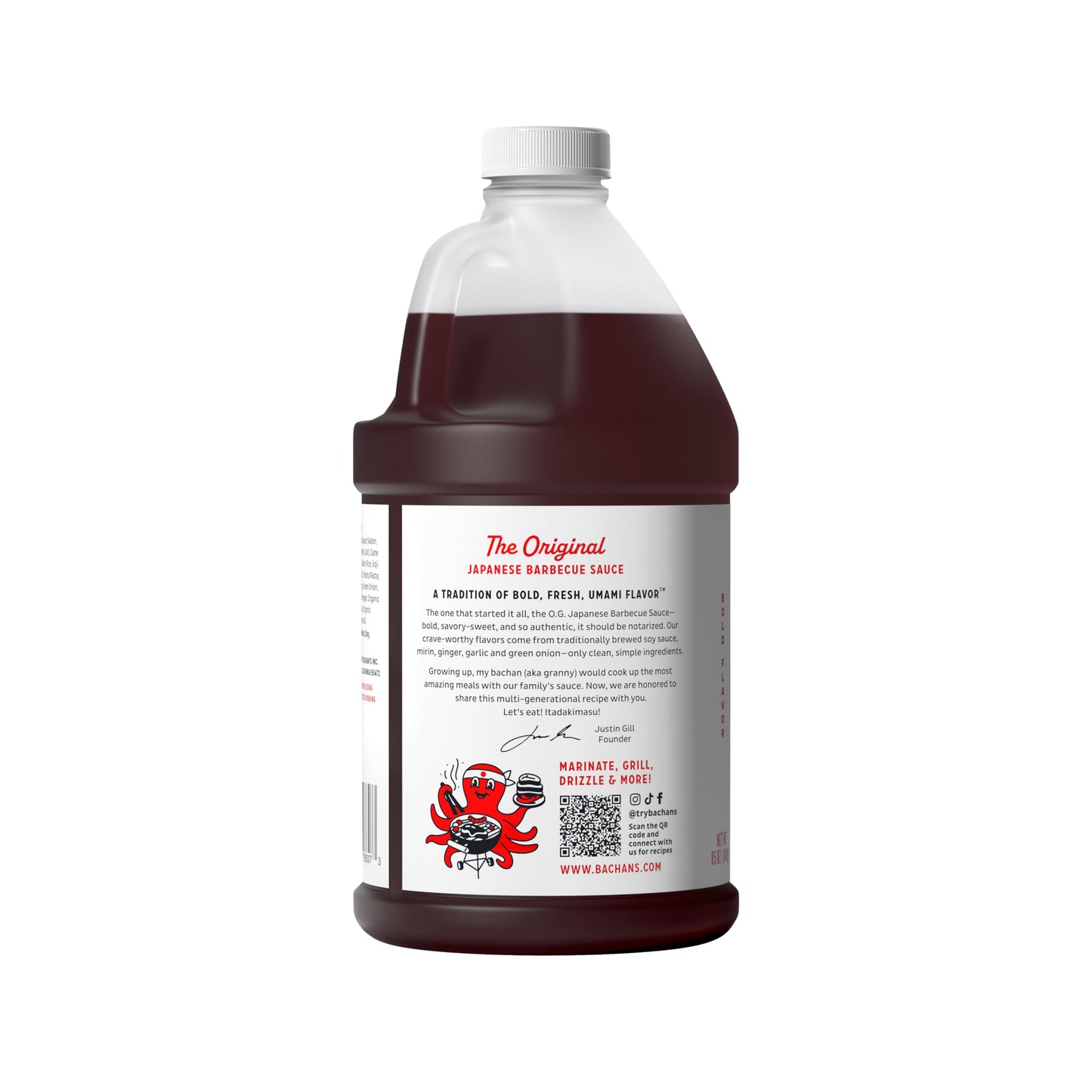 Bachan's - Original Japanese Barbecue Sauce, 85 Oz, Half Gallon - BBQ Sauce for Wings, Chicken, Beef, Pork, Seafood, Noodles, and More. Non GMO, No Preservatives, Vegan, BPA free