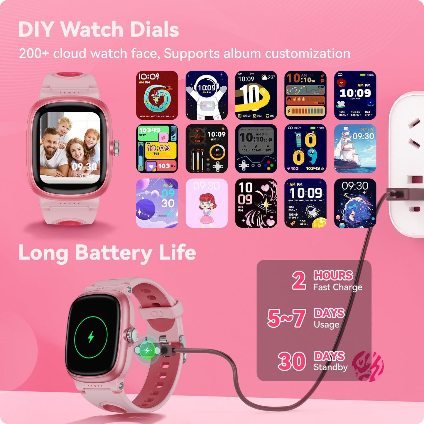 Smart Watch for Kids with Heart Rate Sleep Monitor, Games/Alarm/IP68 Waterproof Smart Watch for Boys Girls, Step Calorie Pedometer Activity Tracker, Kids Fitness Watch Birthday Gifts for Aged 4-16