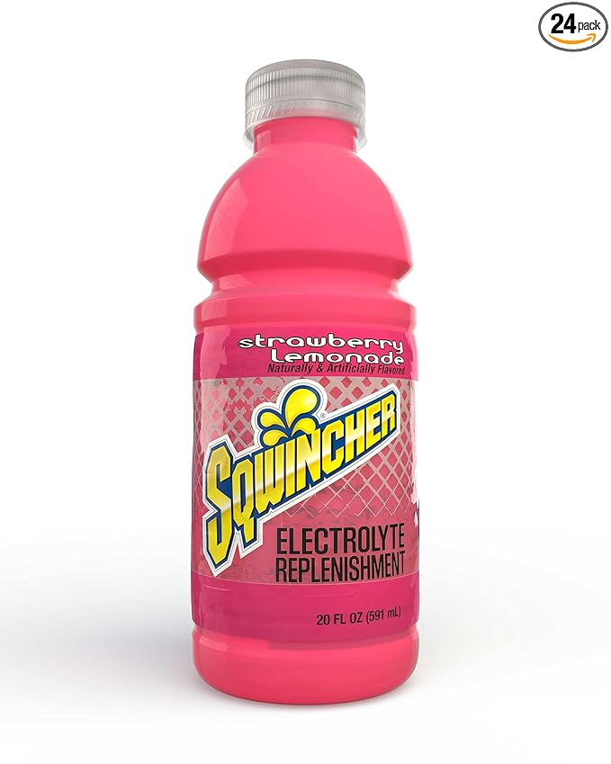 Sqwincher Activity Drink Bottles | Strawberry Lemonade Flavored | Low Calorie | Low Sodium | Ready-To-Drink | Electrolyte ...