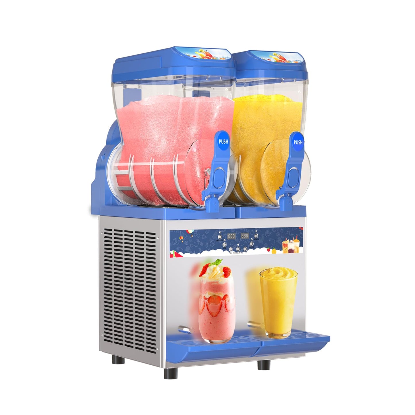 AnyDoor Commercial Slushy Machine - 1000W 30L Tanks Slush Maker Machine 304 Stainless Steel Commercial Margarita Machines Efficient Cooling ETL Approval Slushie Maker for Bars Cafes Restaurants