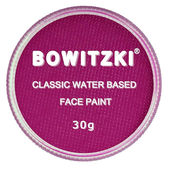 Bowitzki 30g Professional Face Paint Body Paint Water Based Face painting Makeup Safe for Kids and Adults Split Cake Single Color (Magenta)