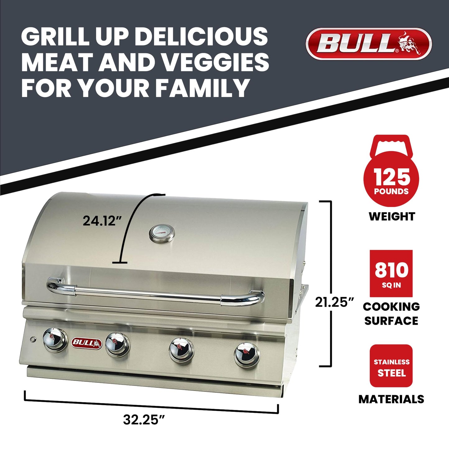 Bull Lonestar Select 30-Inch Built-In Grill (BG-87048), Propane