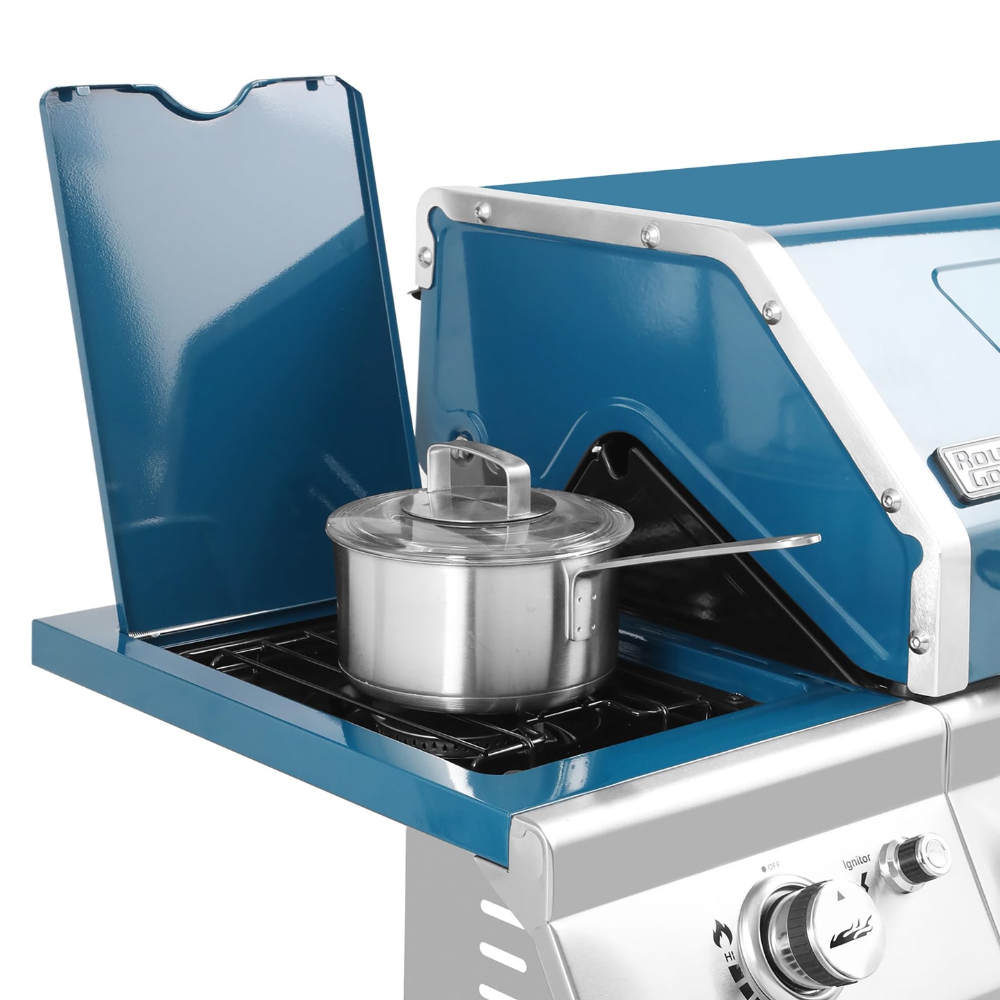 Royal Gourmet GA6402B 6 Burner Propane Gas Grill with Side Burner and Warming Rack, 74,000 BTUs, Cabinet Style Gas BBQ Grill for Barbecue Grilling & Backyard Cooking, Blue