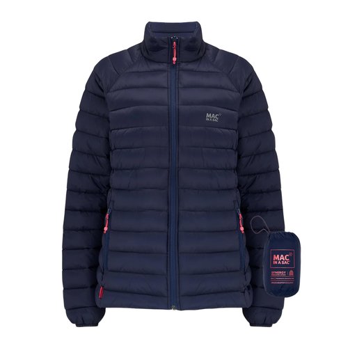 Mac in a Sac Synergy Women's Insulated Jacket - Ultra-Lightweight, Packable, Waterproof, and Thermolite-Filled for All-Season - Navy - 16